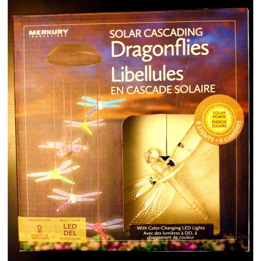 Solar Powered Weatherproof LED Lights Cascading Dragonflies
